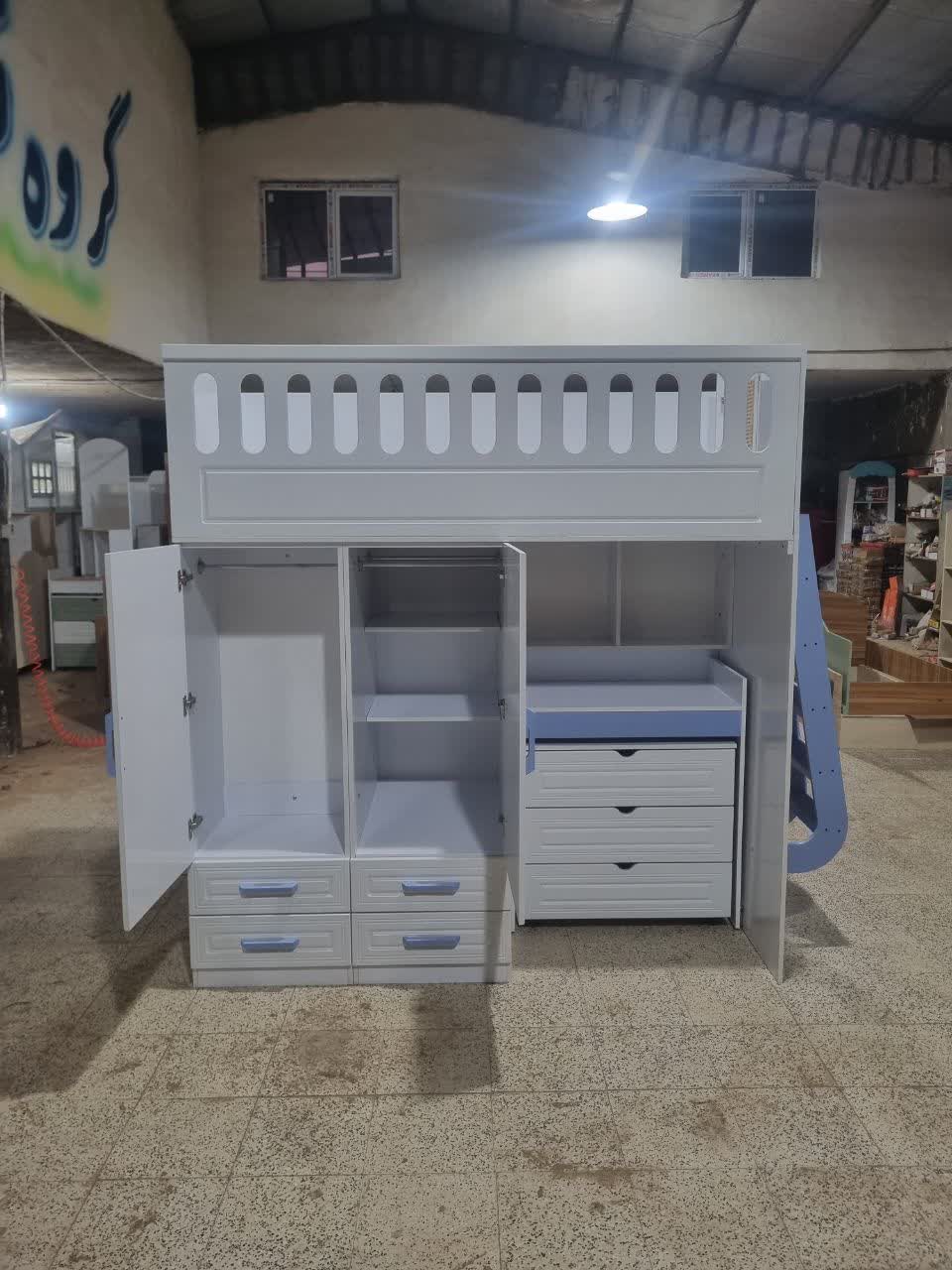 photo21544680590 تخت دو طبقه ام دی اف پله از بغل